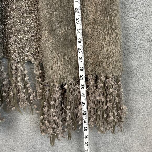 Vintage Alberto Makali Faux Fur Cardigan Sleeveless Fringe Size S Artisan Art - Picture 7 of 8